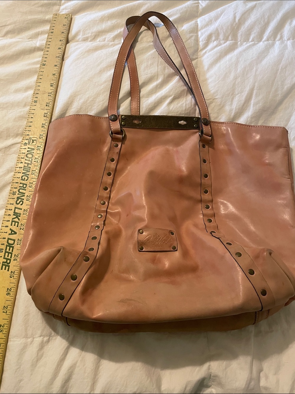 Patricia Nash Pink Leather Tote Bag with Stud Detail